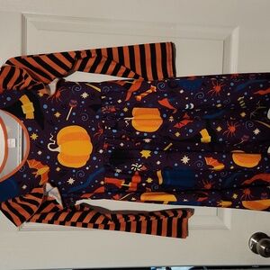 Penelope Plumm Halloween Themed Dress with Striped Sleeves Sz 12